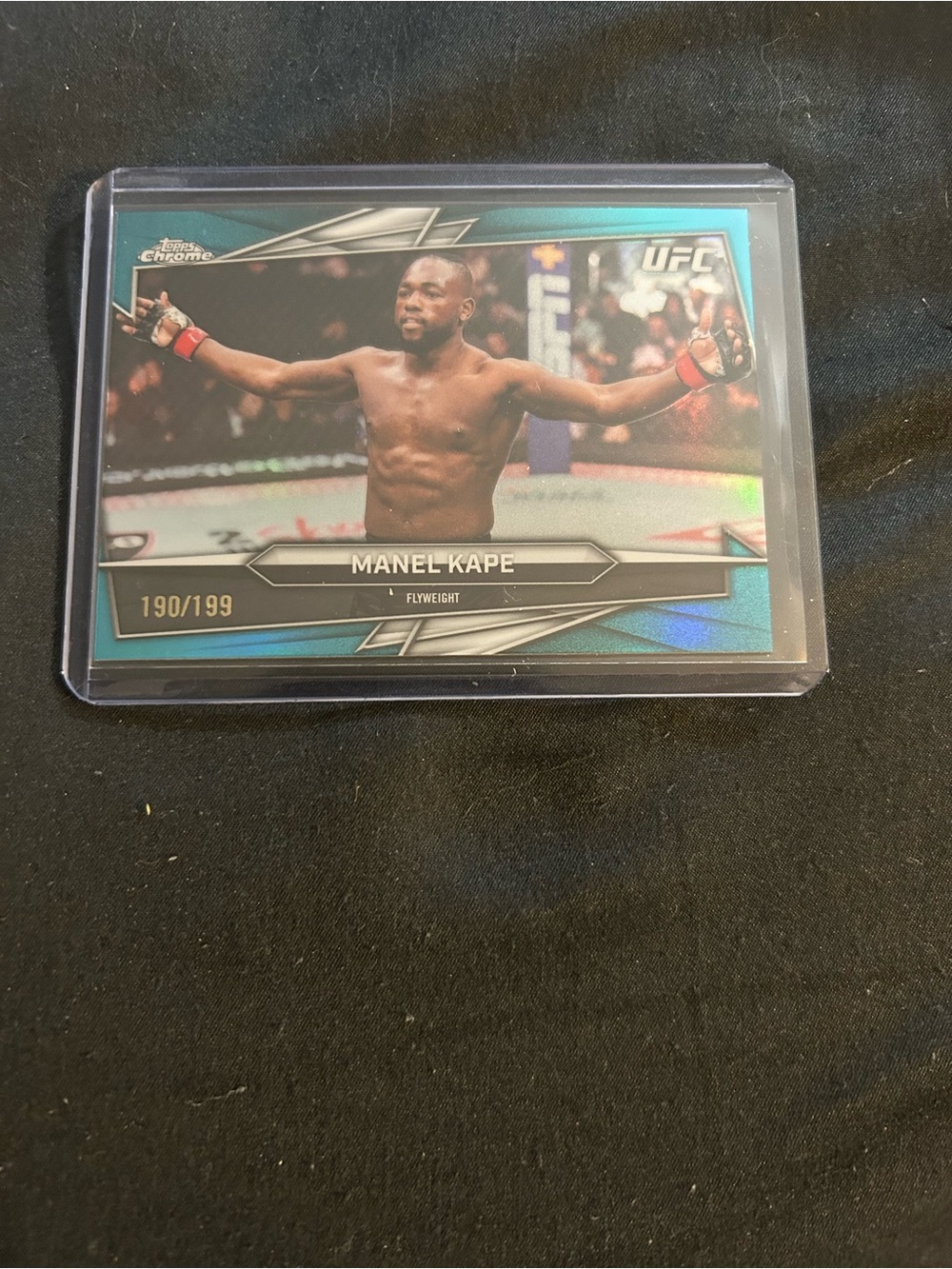 Topps Chrome UFC Manel Kape Silver and Black Backer Card